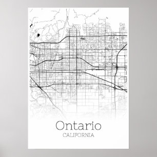 Ontario Karte - Kalifornien - City Map Poster