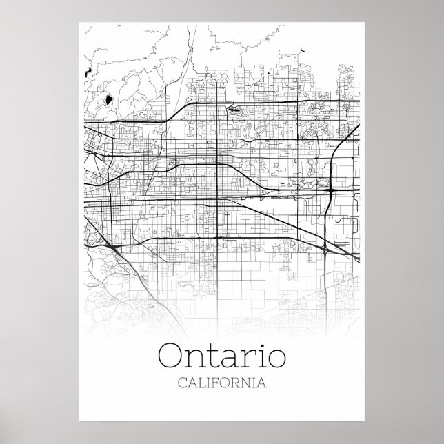 Ontario Karte - Kalifornien - City Map Poster (Vorne)