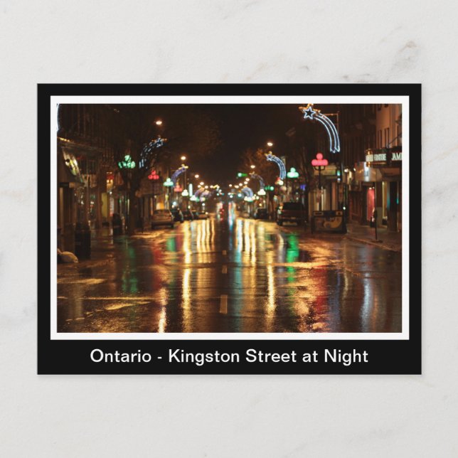 Ontario, Kingston Street in Night Postkarte (Vorderseite)