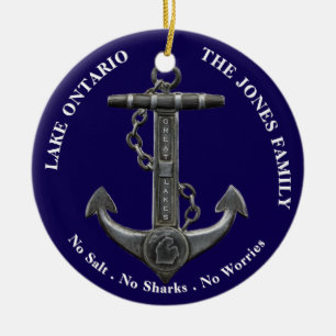 ONTARIO Patriotischer Notanker nautisch Keramik Ornament
