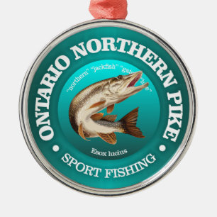Ontario Pike Fishing Ornament Aus Metall