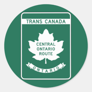 Ontario, Trans-Canada Highway Sign Runder Aufkleber