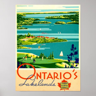 Ontario Vintage Travel Poster
