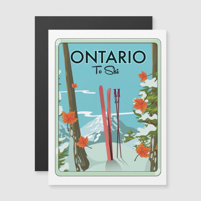 Ontario zum Ski Magnetkarte (Vorne/Hinten)