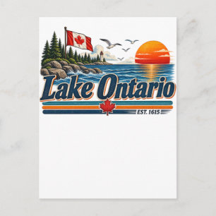 Ontariosee Est. 1615 Vintage-Sonnenuntergang Postkarte