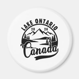 Ontariosee Schwarz-Weiß-Grafikkreis Magnet