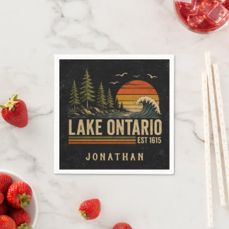 Ontariosee Vintage Great Lakes Seelenleben Serviette