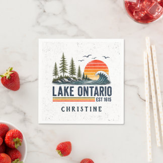 Ontariosee Vintage Great Lakes Seelenleben Serviette