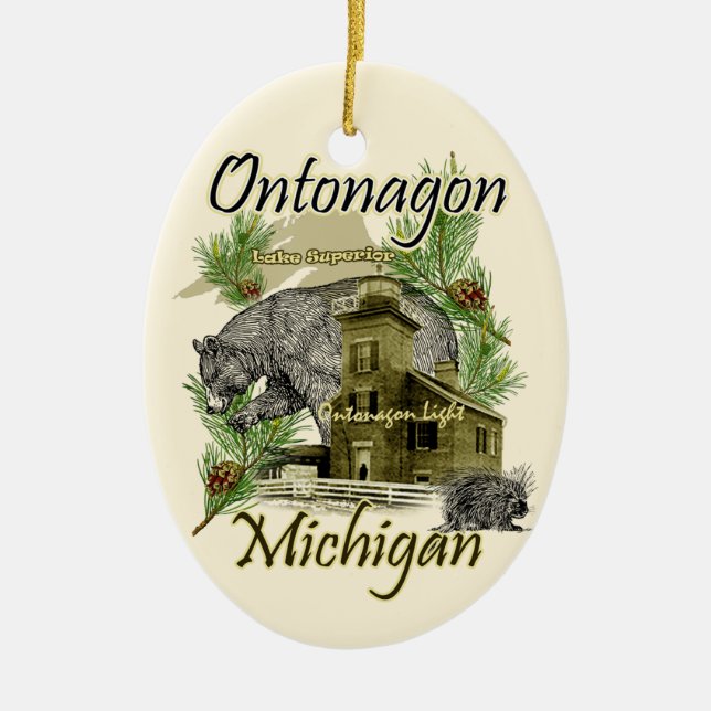 Ontonagon Light Lighthouse Keramikornament (Vorne)