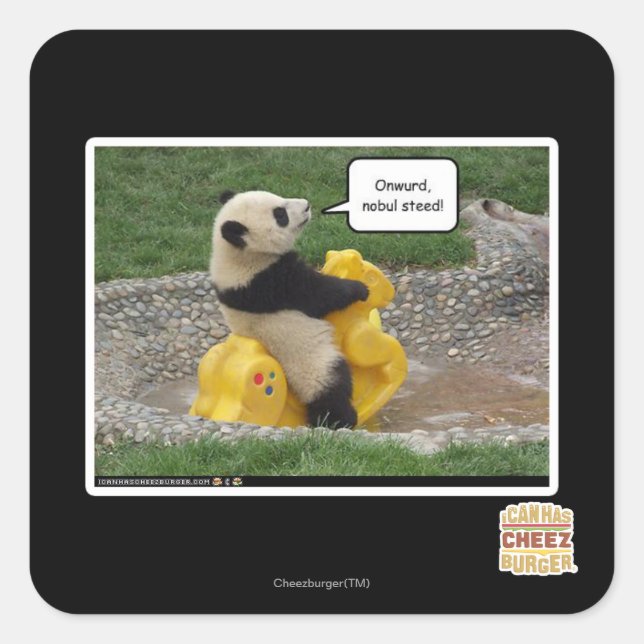 Onwurd, nobul Steed! Quadratischer Aufkleber (Vorderseite)