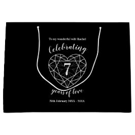 Onyx Black Anniversary 7 Jahre personalisiert Große Geschenktüte