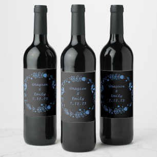 Onyx Black Velvet Chalkboard Grunge Vintag Weinetikett
