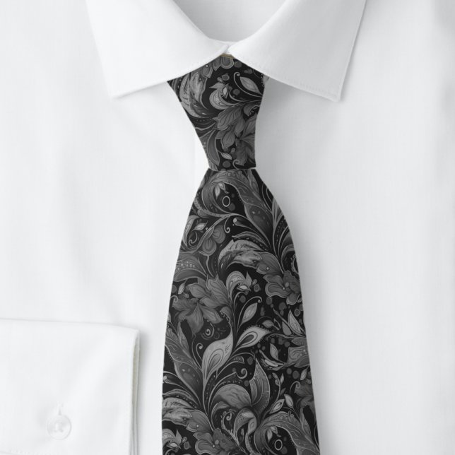 Onyx Botanical Batik Krawatte (Von Creator hochgeladen)