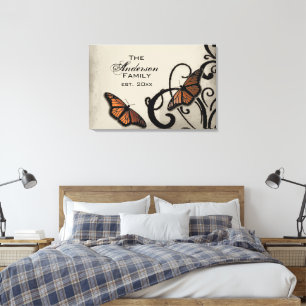 Onyx Butterfly Swirl Familie gezackte Canvas Leinwanddruck