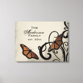 Onyx Butterfly Swirl Familie gezackte Canvas Leinwanddruck