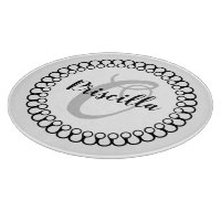 Onyx Decorative Circle Monogram Cutting Board