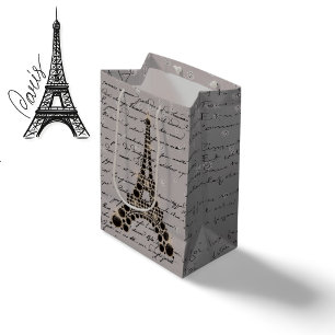 Onyx Eiffel Tower Medium Geschenktasche Mittlere Geschenktüte
