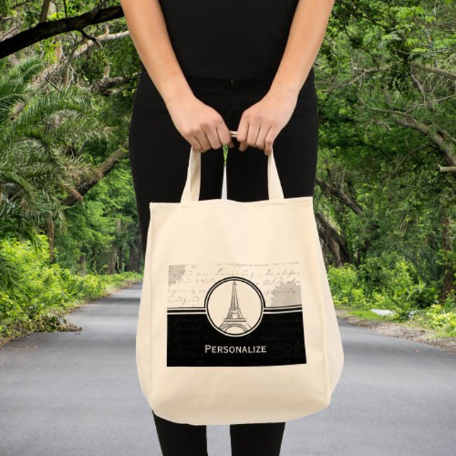 Onyx Eiffel Tower Tragetasche (Onyx Eiffel Tower Tote Bag)