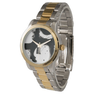 Onyx-Geste - schwarze Farben-Anschläge Armbanduhr