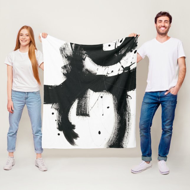 Onyx Gesture - Schwarze Paint Strokes Fleecedecke (Beispiel)
