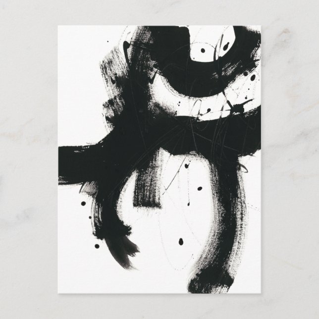 Onyx Gesture - Schwarze Paint Strokes Postkarte (Vorderseite)