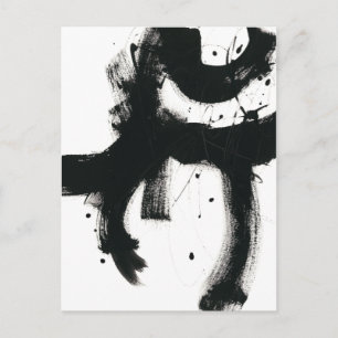 Onyx Gesture - Schwarze Paint Strokes Postkarte