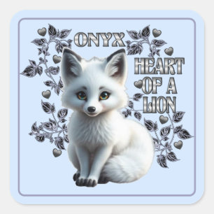 Onyx - Herz eines Löwen Quadratischer Aufkleber