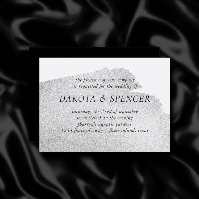 Onyx-Schlag | Black Charcoal Watercolor Wedding Einladung (Von Creator hochgeladen)