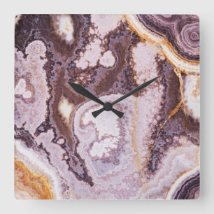 Onyx Stone Pattern Acrylic Wall Clock Quadratische Wanduhr