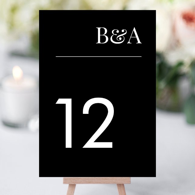 Onyx Tuxedo Einfache Schlichte Moderne Elegant Tischnummer (Von Creator hochgeladen)