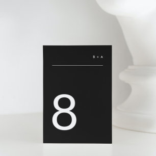 Onyx Tuxedo Einfache Schlichte Moderne Elegant Tischnummer