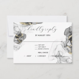 Onyx- und Gold-RSVP-Karte RSVP Karte