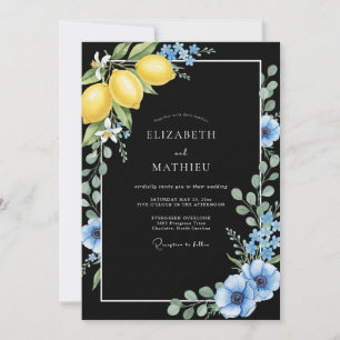 Onyx-Zitrone-Citrus-Eukalyptus-Hochzeit Einladung