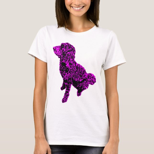 Oodle Spoodle Groodle Pink Black Woodcut T-Shirt (Vorderseite)