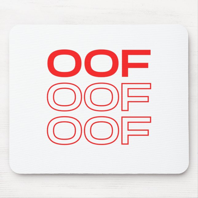 Oof Roblox Funny Meme Red Schriftart Mousepad (Vorne)