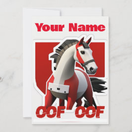 Oof Roblox Funny Meme Red White Horse Einladung