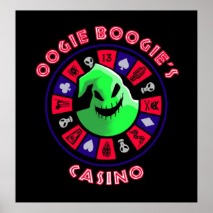 Oogie Boogies Casino Roulette Rad in Schwarz Liga Poster