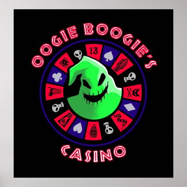 Oogie Boogies Casino Roulette Rad in Schwarz Liga Poster (Vorne)