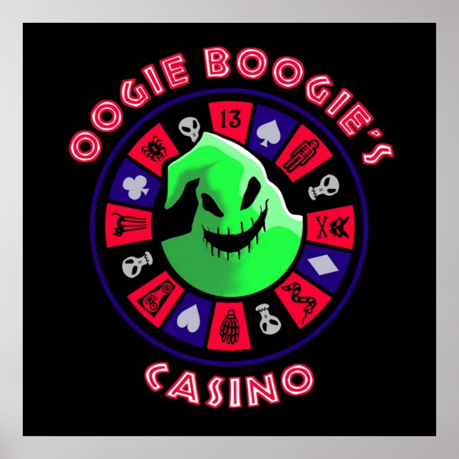 Oogie Boogies Casino Roulette Rad in Schwarz Liga Poster (Vorne)