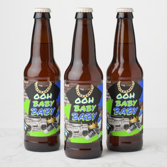 Ooh Baby Baby | Hip Hop Kinderdusche Bierflaschenetikett (Flaschen)