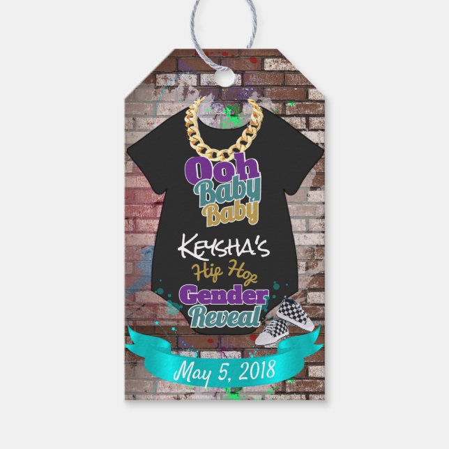 Ooh Baby-Hip-Hop-Geschlecht offenbart Gefälligkeit Geschenkanhänger (Vorderseite)