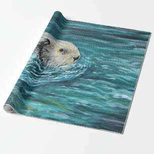 Ooh Goody Lunchtime Sea Otter Malerei Geschenkpapier