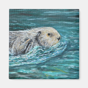 Ooh Goody Lunchtime Sea Otter Malerei Magnet