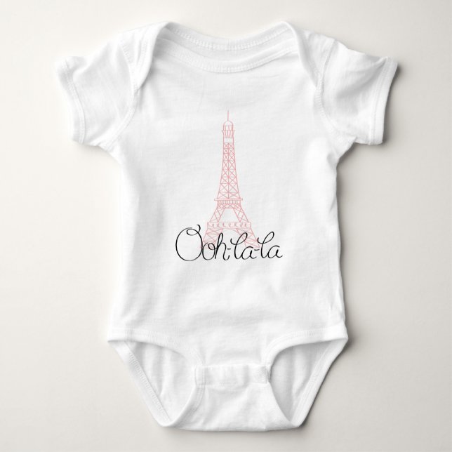 Ooh la Eiffel Tower Baby Strampler (Vorderseite)