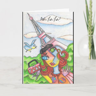 Ooh La La! Frau in Paris Card Karte