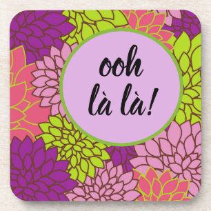 Ooh-la la/ Monogram Floral Untersetzer-Set Getränkeuntersetzer
