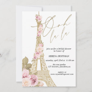 Ooh La La, Paris Thema, Brautparty, Eiffelturm Einladung