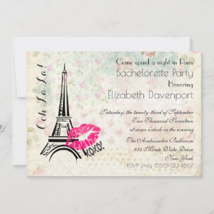 Ooh La La Parisianische Nacht Junggesellinnenabsch Einladung