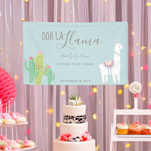 Ooh La Lama Baby Shower Sukkulenten Blau Süß Banner
