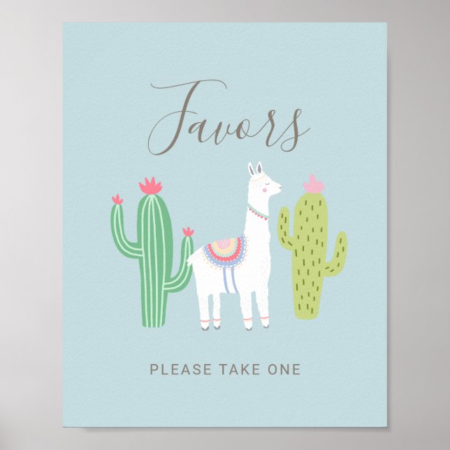 Ooh La Llama Baby Dusche Niedliche Favoriten Zeich Poster (Vorne)